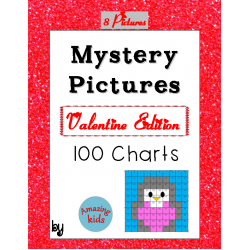 Mystery Pictures – Valentine Edition - Math 100 Chart Numbers